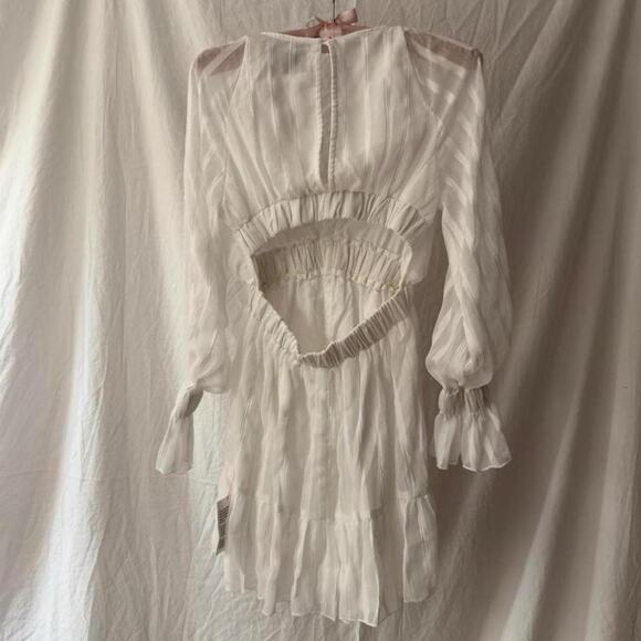 Romantic white sheer mini dress - Picture 2 of 5